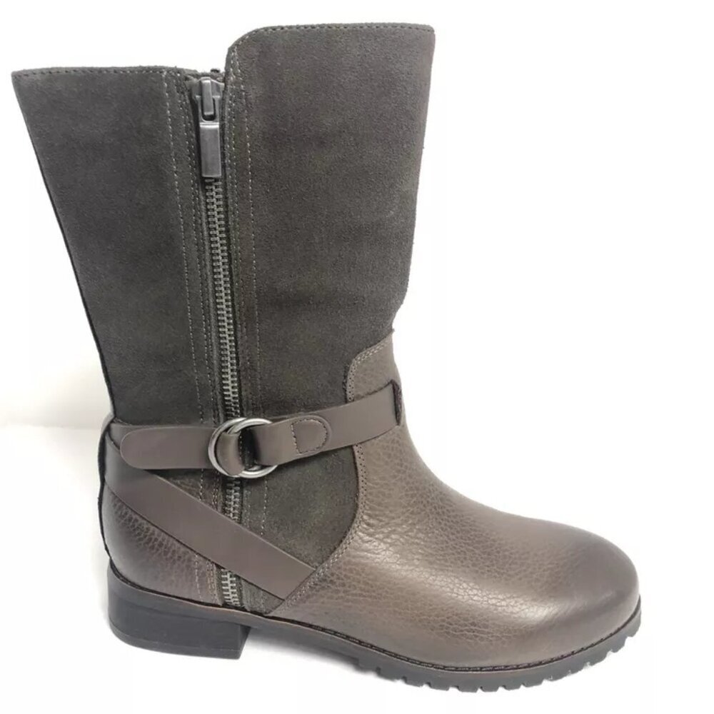 SoftWalk Women’s Marlowe, Ash Grey Combat Boots, Size 6.5M